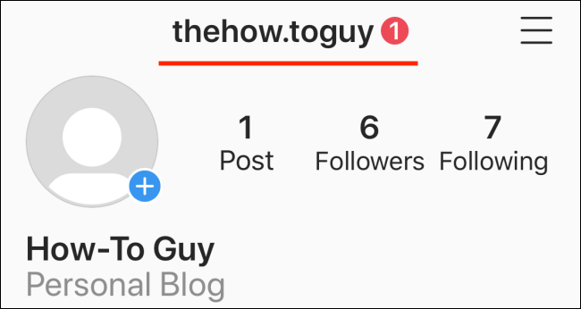 The new Instagram username and handle shown on Profile