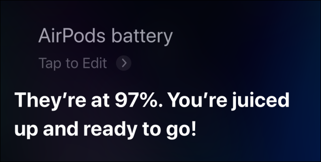 Using Siri to check AirPods battery on iPhone