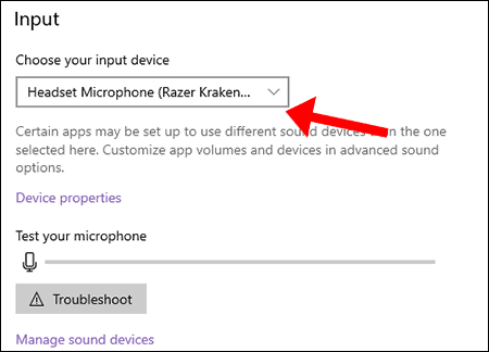 Windows 10 Sound Input