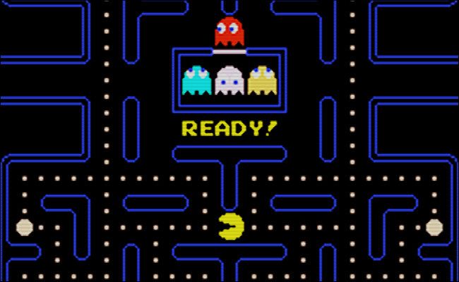 A screenshot from the 1980 arcade game Pac-Man