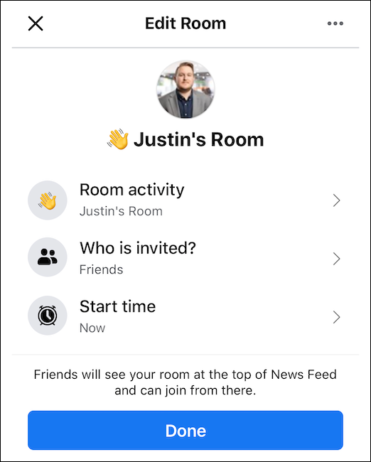 Set up your Facebook Messenger room