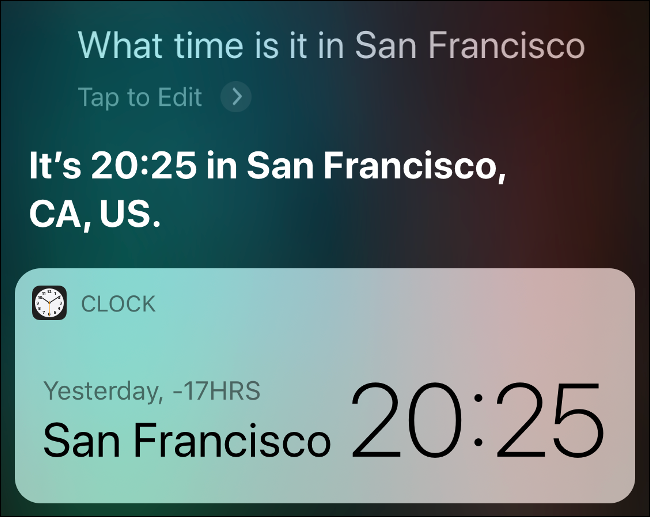 Using Siri as a World Clock