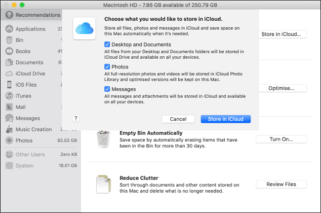 Free Up Space on macOS by Storing Files in iCloud
