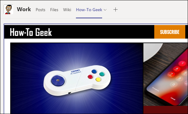 The &quot;Website&quot; app showing the How-To Geek website.