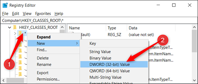 Right-click the key and choose New &gt; DWORD (32-bit) Value. Name the DWORD DefaultDropBehavior.