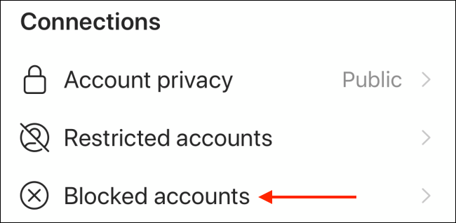 Choose Blocked Accounts option