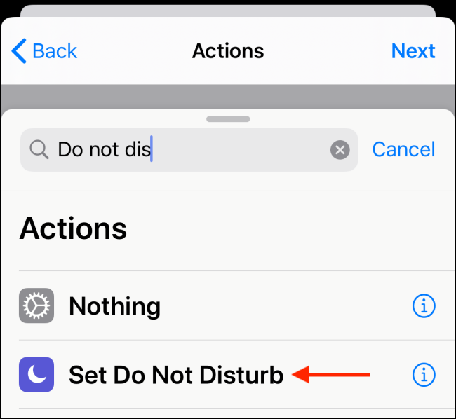 Choose action to add