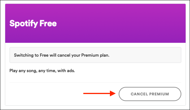 Click Cancel Premium