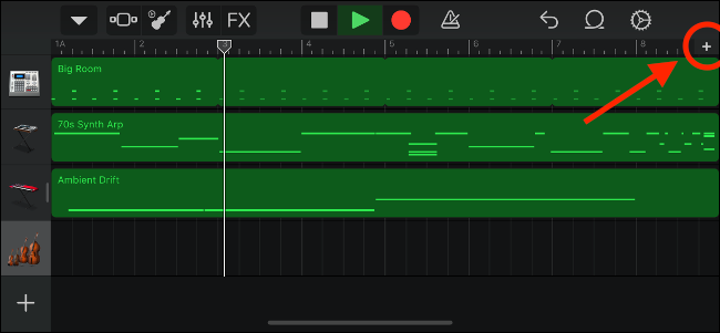 GarageBand Controls to Customize Song Sections