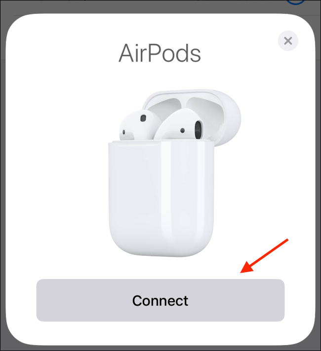 Tap Continue from AirPods popup