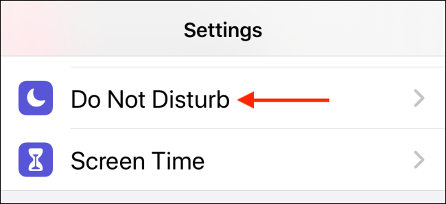 Tap Do Not Disturb from Settings