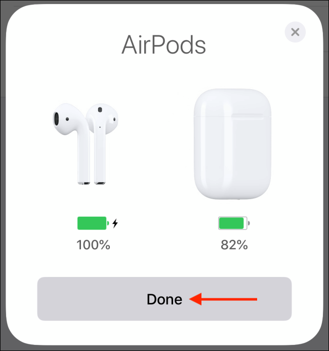Tap Done after AirPods are paired