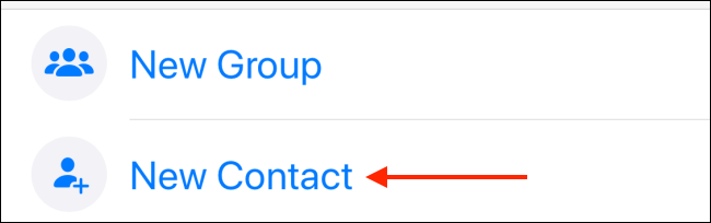 Tap New Contact in WhatsApp on iPhone