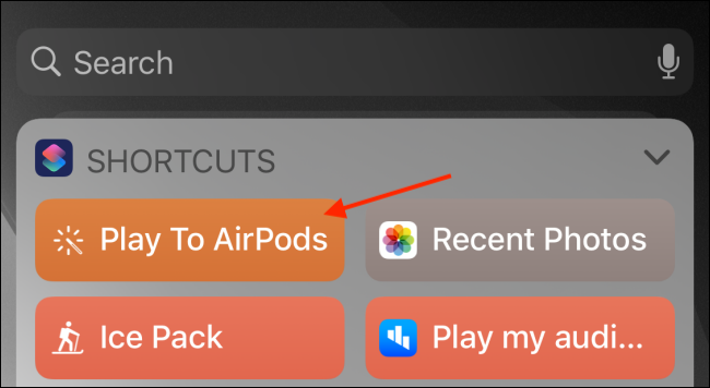 Tap on the shortcut from the widget to activate it