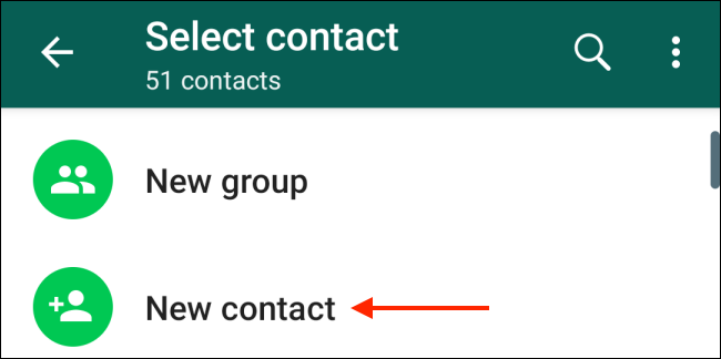 Tap the New Contact button in Android