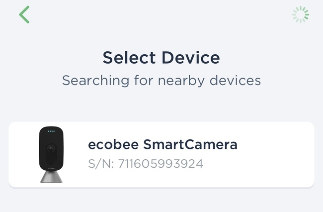 Finding an ecobee SmartCamera
