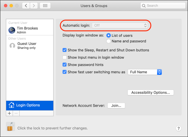 Enable Automatic Login to Speed Up macOS Startup