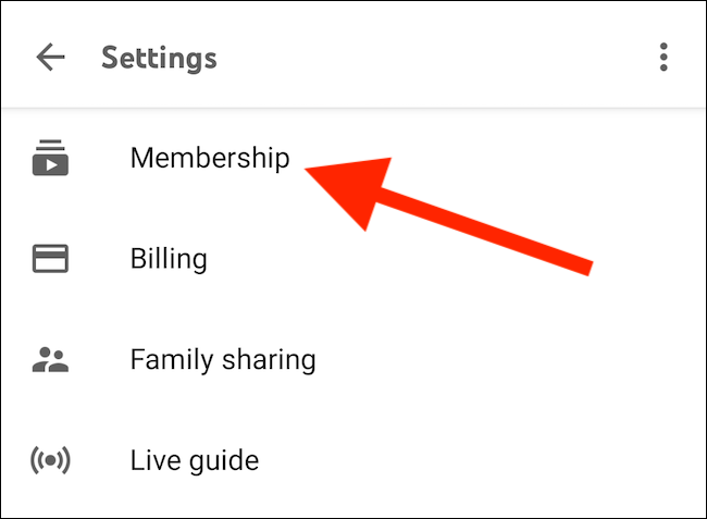 Tap the "Membership" button