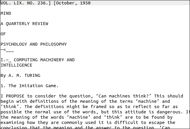 First page of extracted text from the Turing PDF