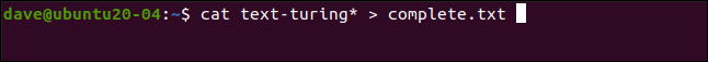 cat text-turing* > complete.txt in a terminal window