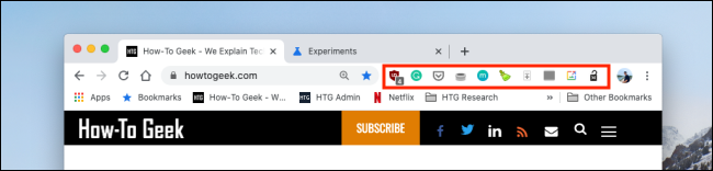 All Extensions in Chrome Toolbar
