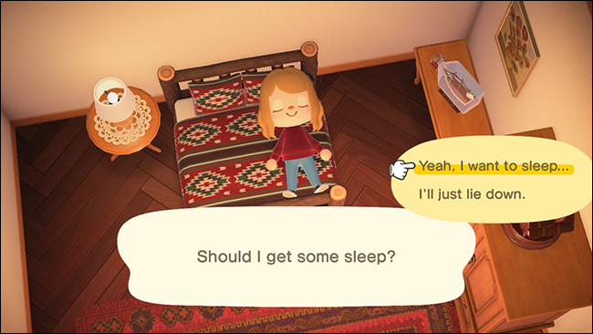 Animal Crossing New Horizons go to sleep
