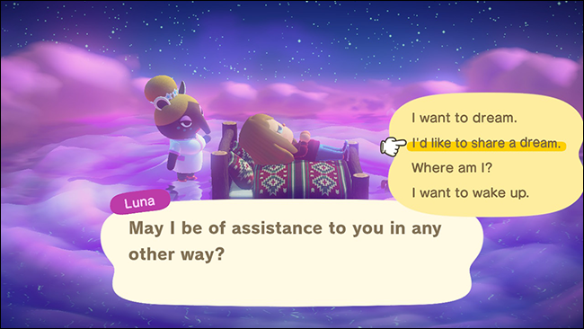 Animal Crossing New Horizons share a dream