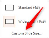 Custom slide size