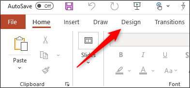 Design tab in PowerPoint