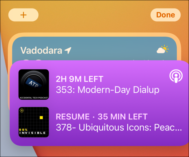 Drag a widget on top of another
