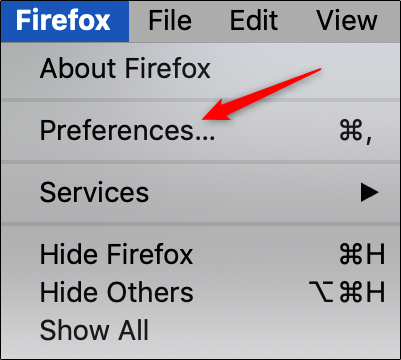 Firefox preferences