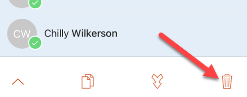 Tap the trash can icon.