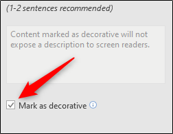 Mark as descriptive box