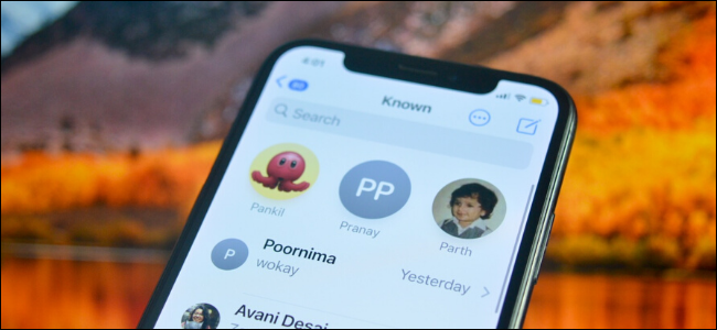 Pinned conversations in Messages app on iPhone