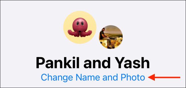 Tap Change Name and Photo