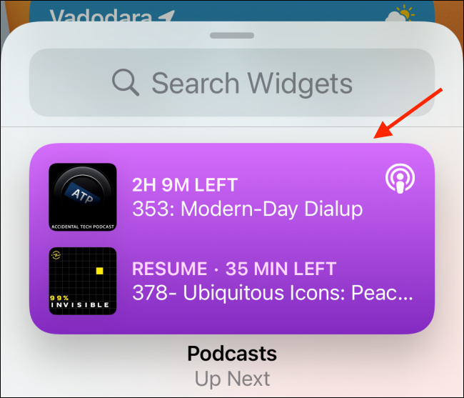 Tap and hold on a widget to pick it up from widget picker