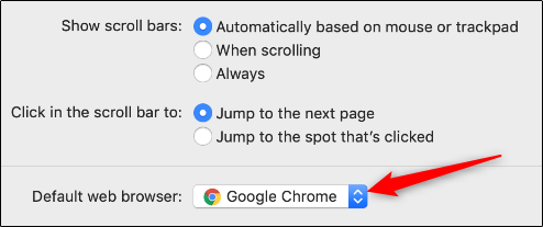 arrow to select default browser