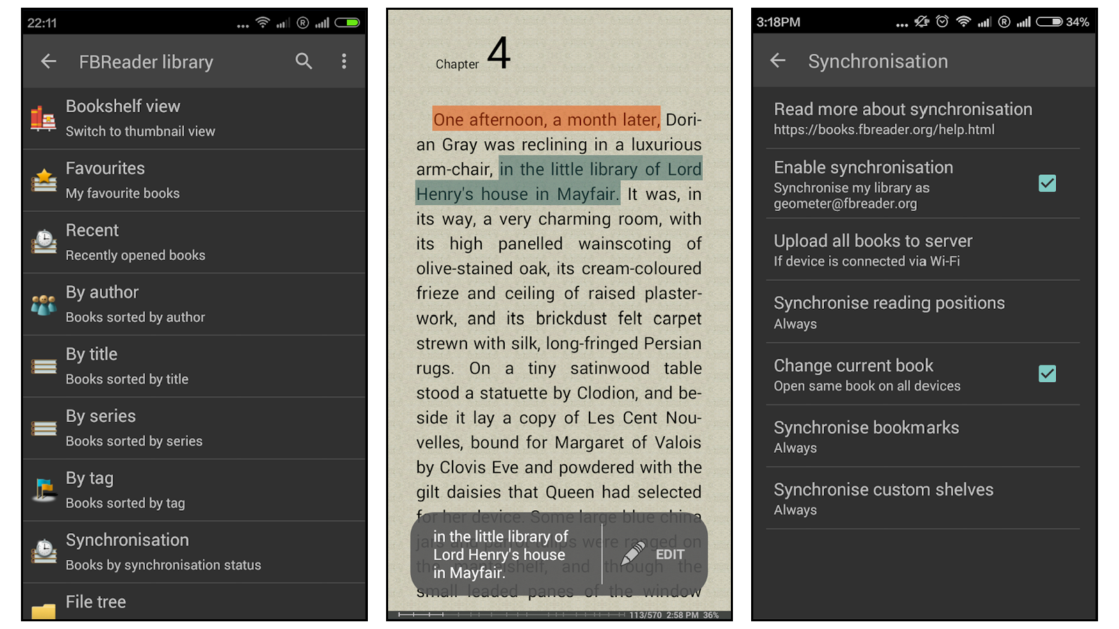 FBReader best book reading app for uploading your own books