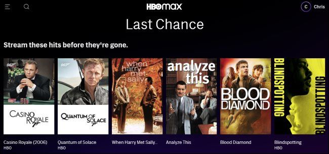 Last Chance titles on HBO Max