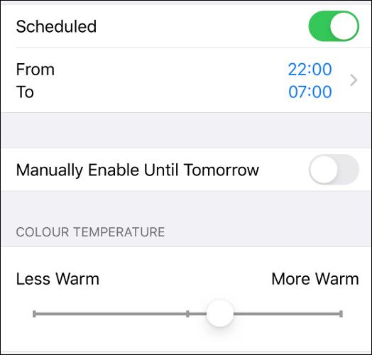 Schedule and Customize Night Shift in iOS