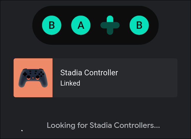 The Stadia controller is now linked to your handset