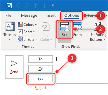 Outlook's &quot;BCC&quot; toggle button.