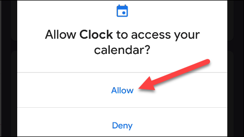 google clock calendar access
