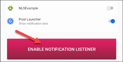 Tap &quot;Enable Notification Listener&quot; in &quot;Awesome Navigator.&quot;