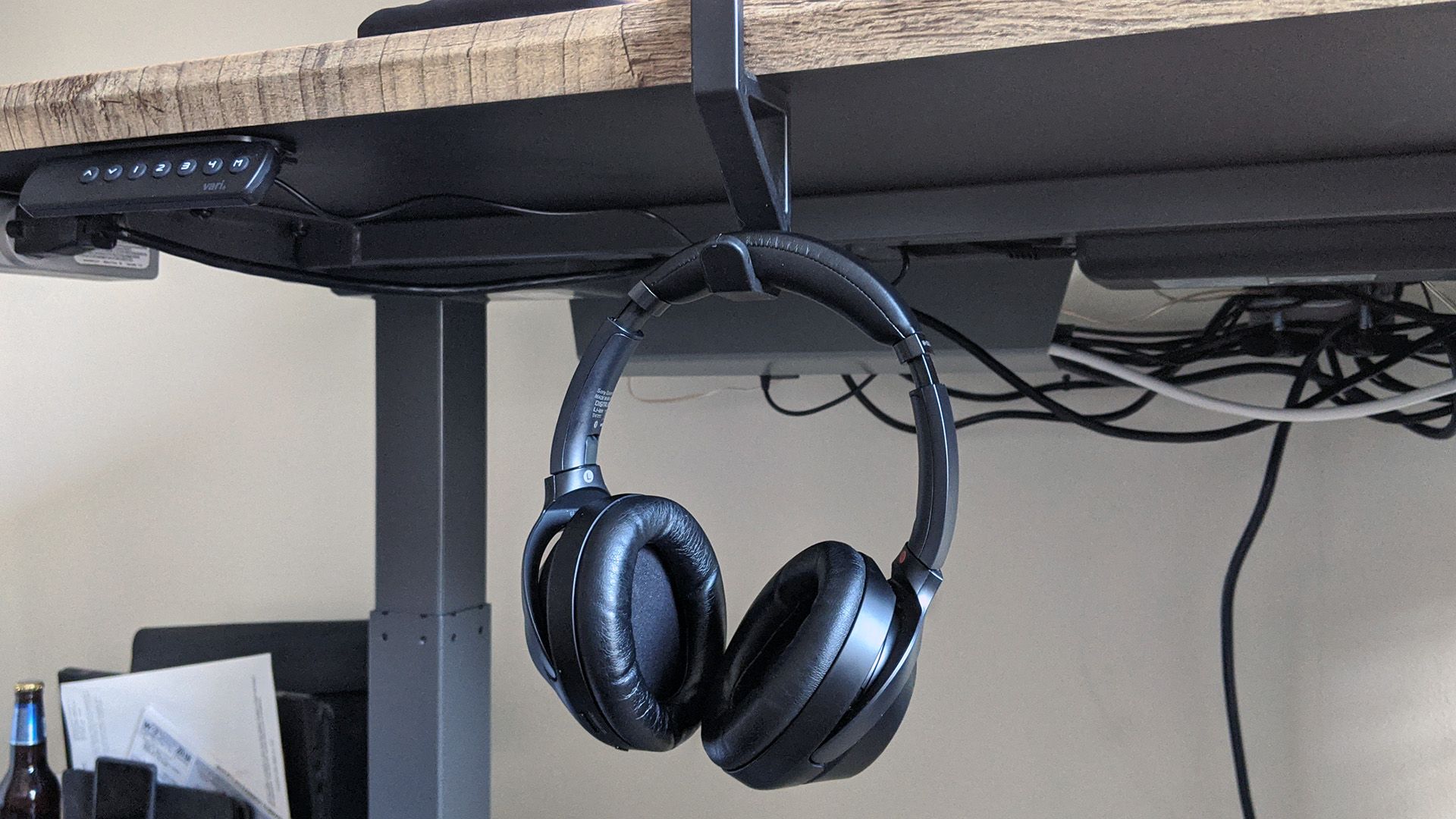 Vari desk headphone/bag holder