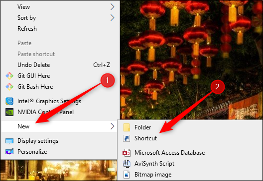 Create a new desktop shortcut