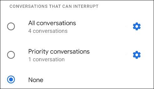 conversations options