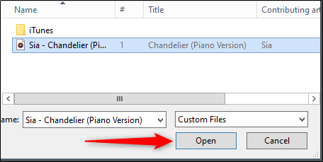 File explorer open button