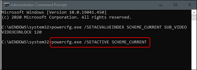 Final command for setting lock screen timer