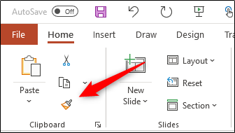 Format painter icon in powerpoint
